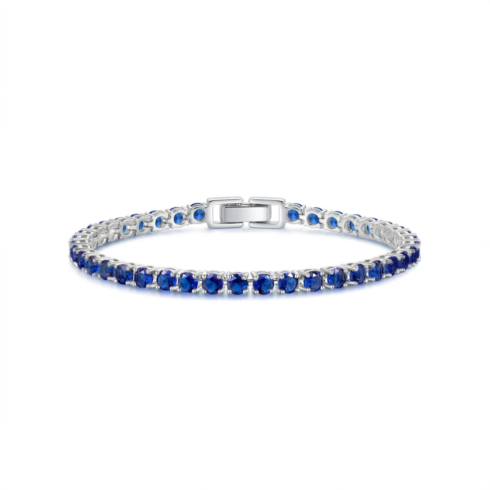 Saphir-Tennisarmband | Weißgold