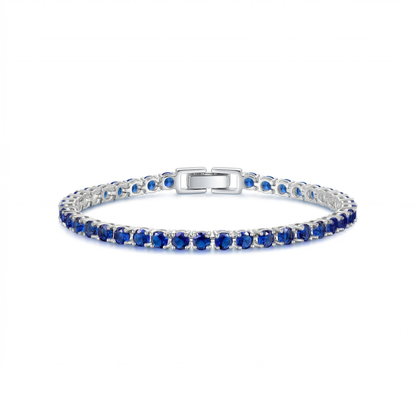Saphir-Tennisarmband | Weißgold