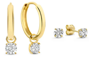 Larmes de Lune Stein-Ohrringe Set | Gold