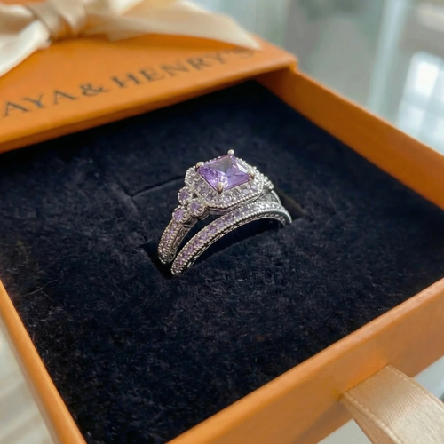 Valeria Versprechensring-Set | Weißgold