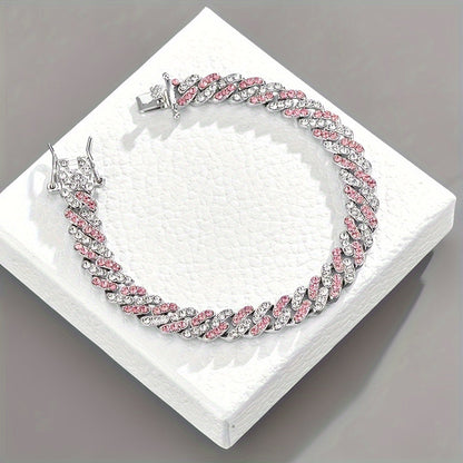 Arktisches Rouge Kubanisches Armband | Weißgold