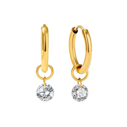 Larmes de Lune Stein-Creolen | Gold