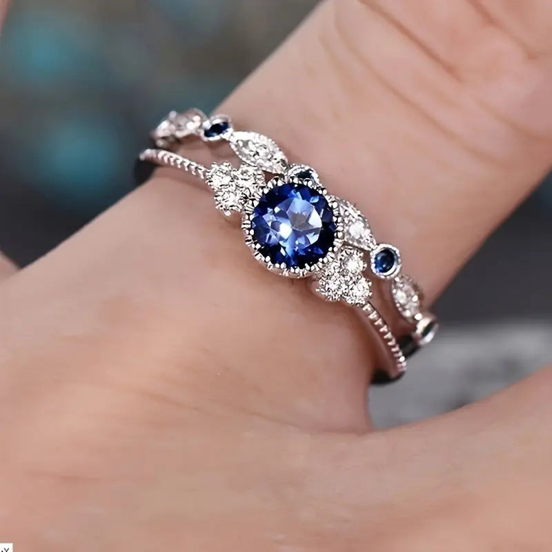 Ring-Set Sapphriel Krone | Weißgold