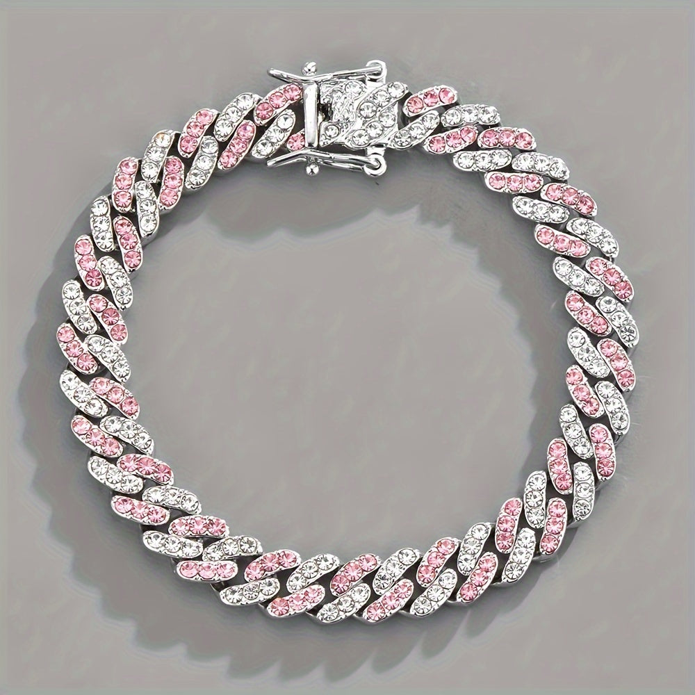 Arktisches Rouge Kubanisches Armband | Weißgold