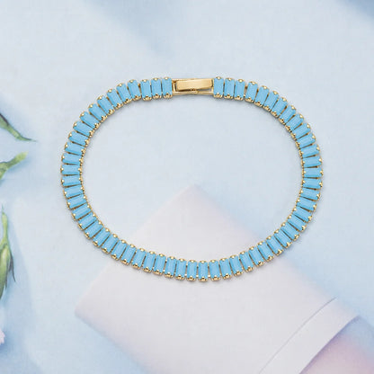 Vertéa Tennisarmband mit Türkis | Gold