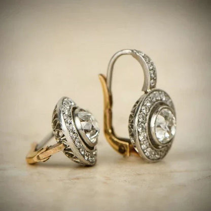 Vintage-Ohrringe aus Silber mit Zirkonia | Gold-Mix