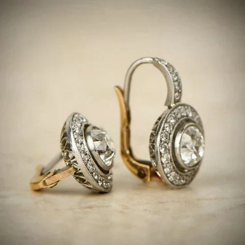 Vintage-Ohrringe aus Silber mit Zirkonia | Gold-Mix