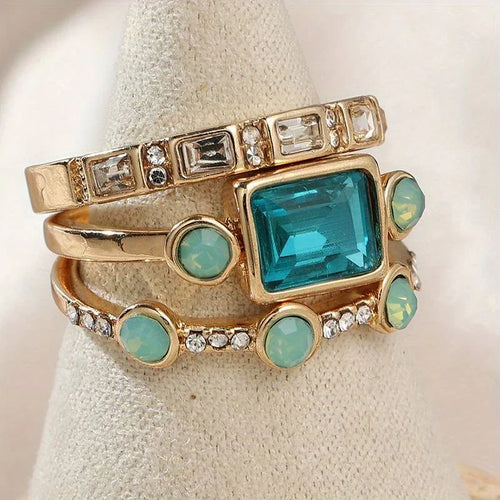 Timeless Azure Ring-Set | Gold