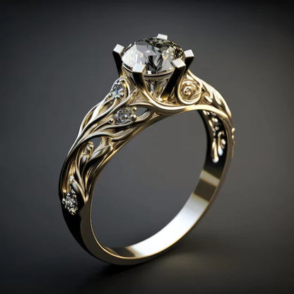 Exquisiter exotischer Zirkonia-Ring | Gold