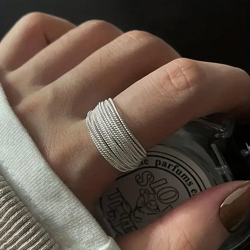 Moonveil Layers Ring | Weißgold