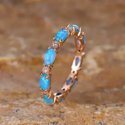 Eleganter Blau-Opal-Ring | Gold